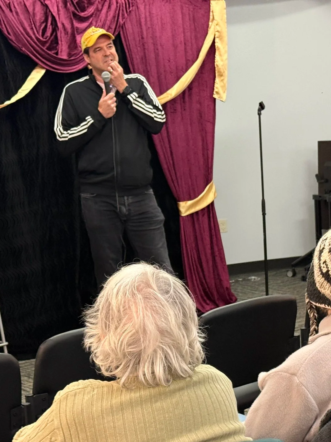 Nick Cobb performing stand-up